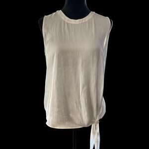 Express Women's white Sleeveless Top Size Large Side tie detail NWT